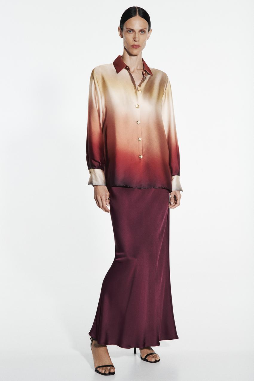 Zara tie dye satin top Clearance