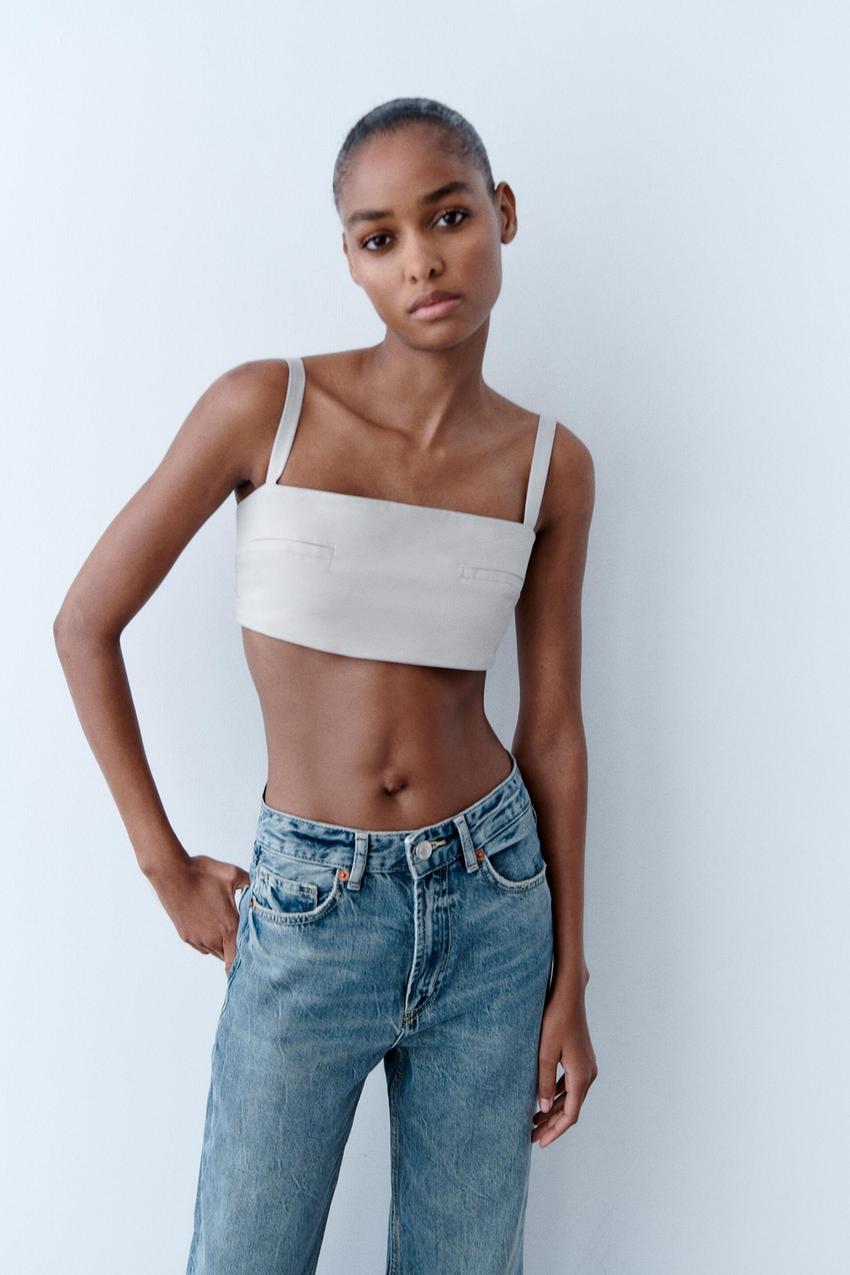 Strappy crop top trf Outlet