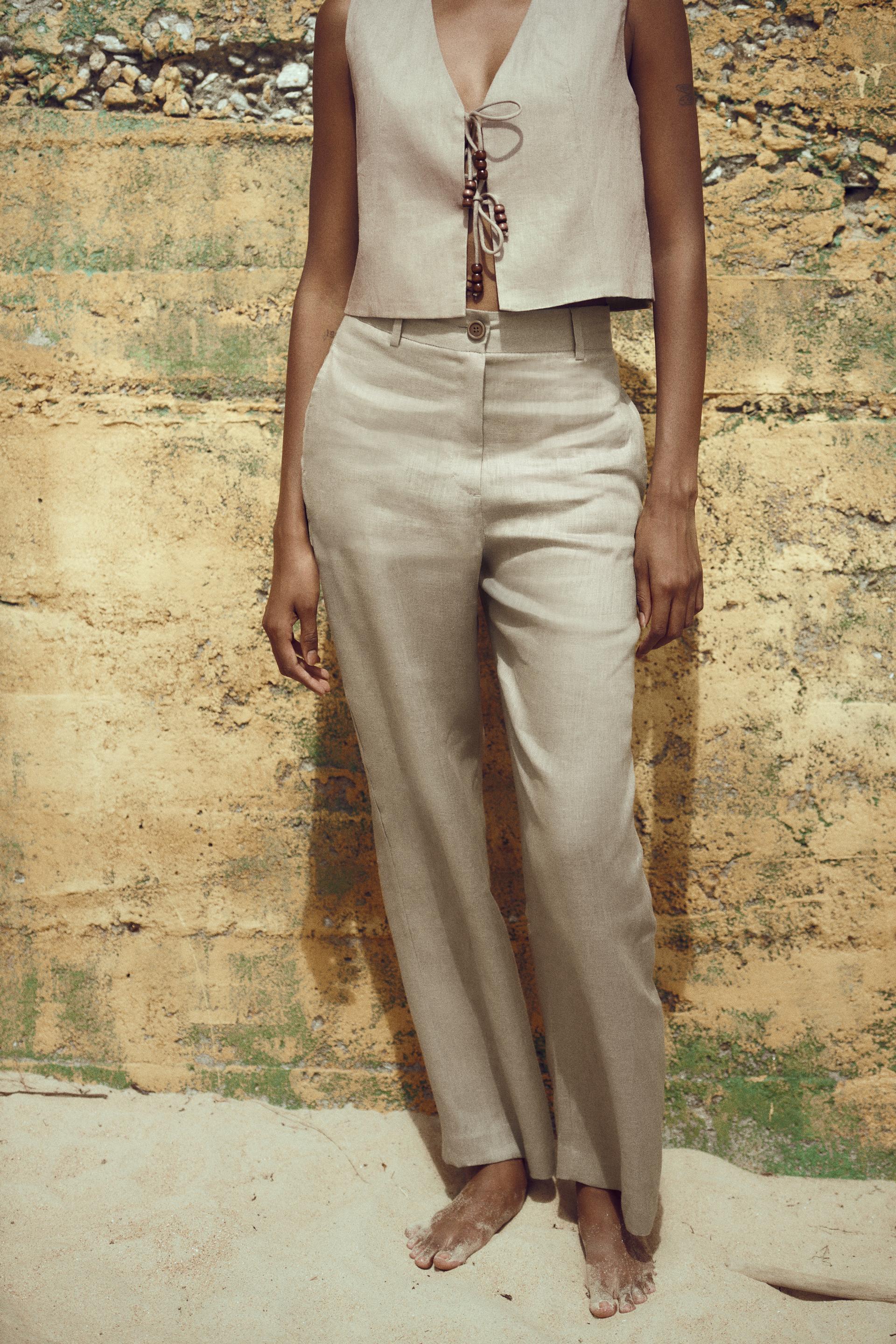 Linen trousers zara woman Outlet