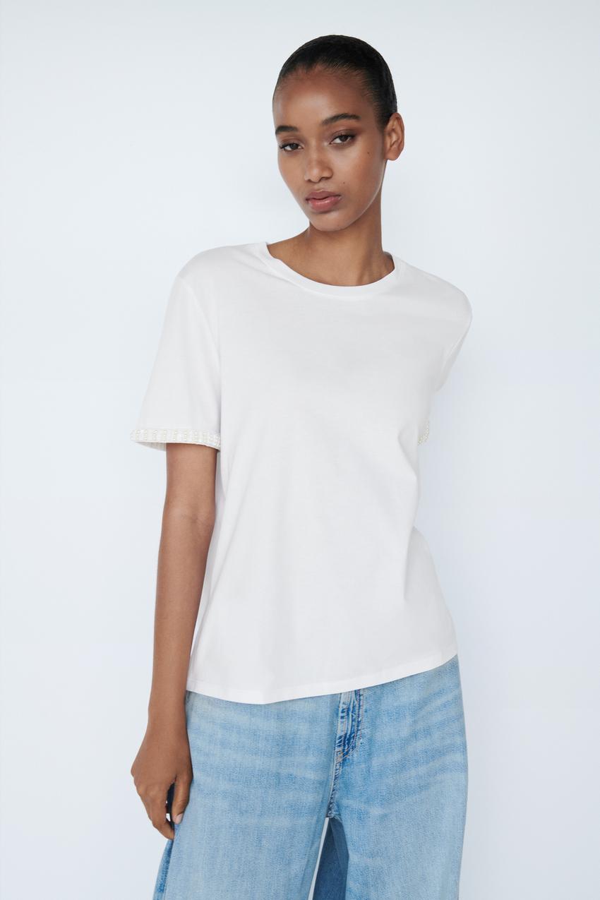 Basic white t shirt zara Clearance