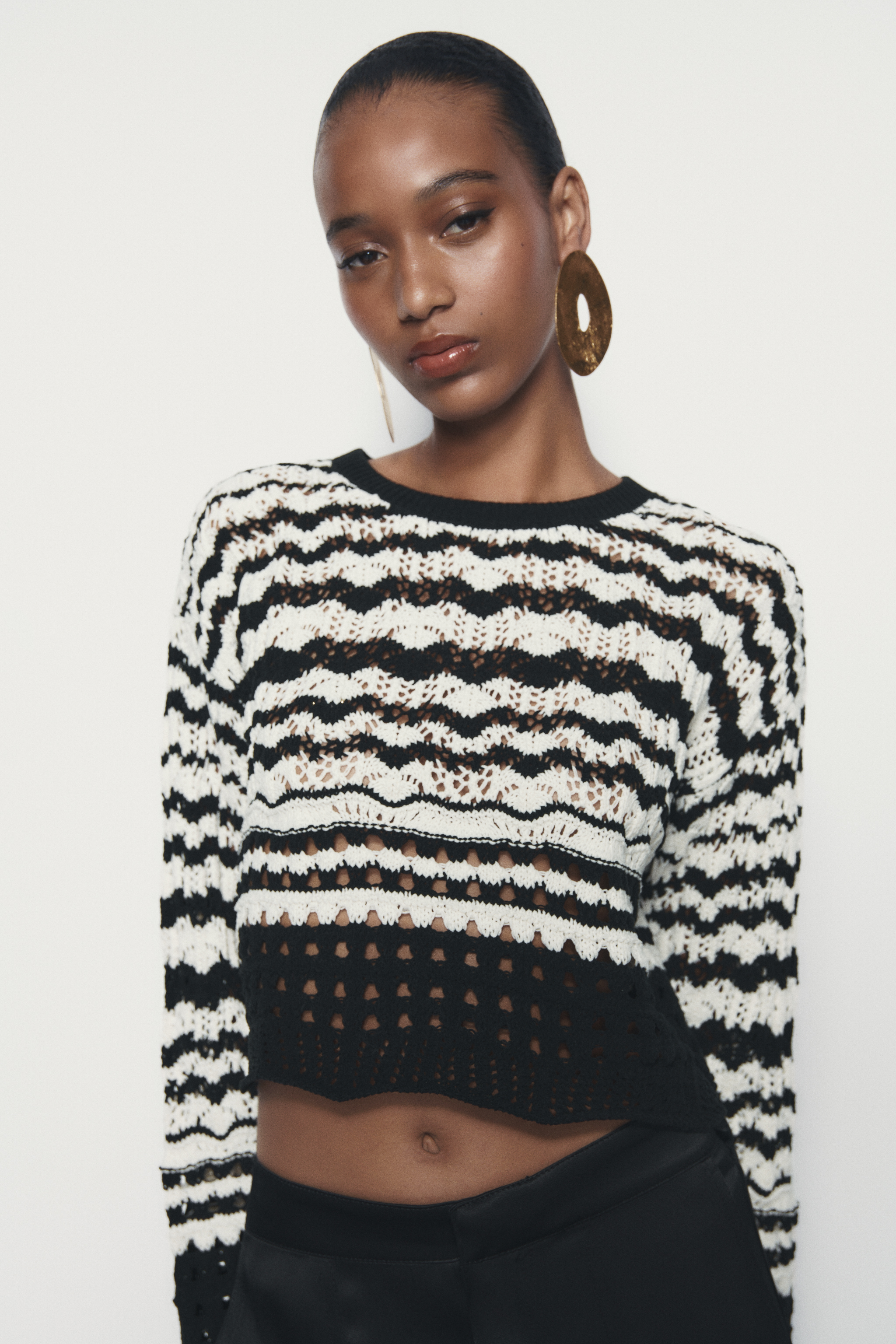 Zara Women's Contrast Chenille Sweater
