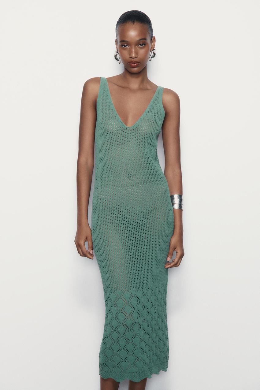 Green strappy dress zara Clearance