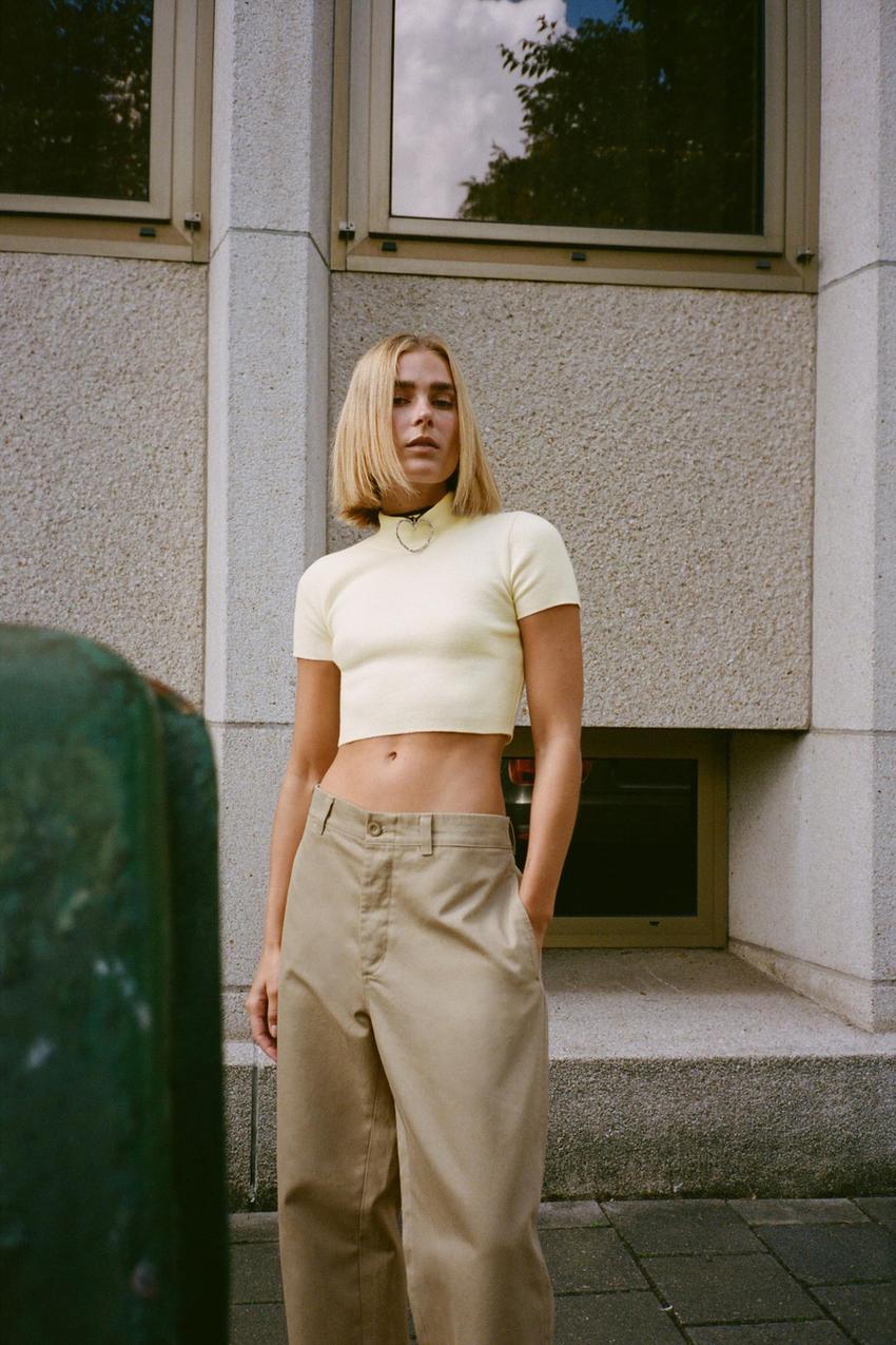 Zara high collar top Clearance