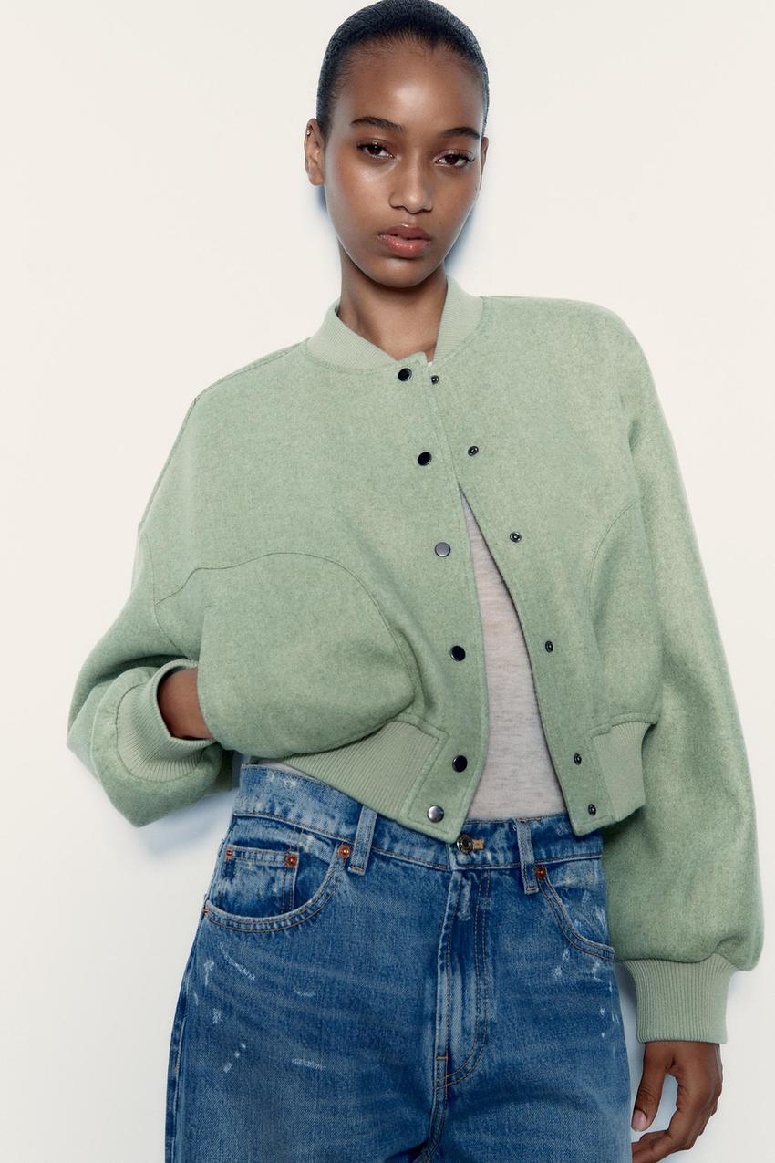 Zara khaki green jacket Clearance