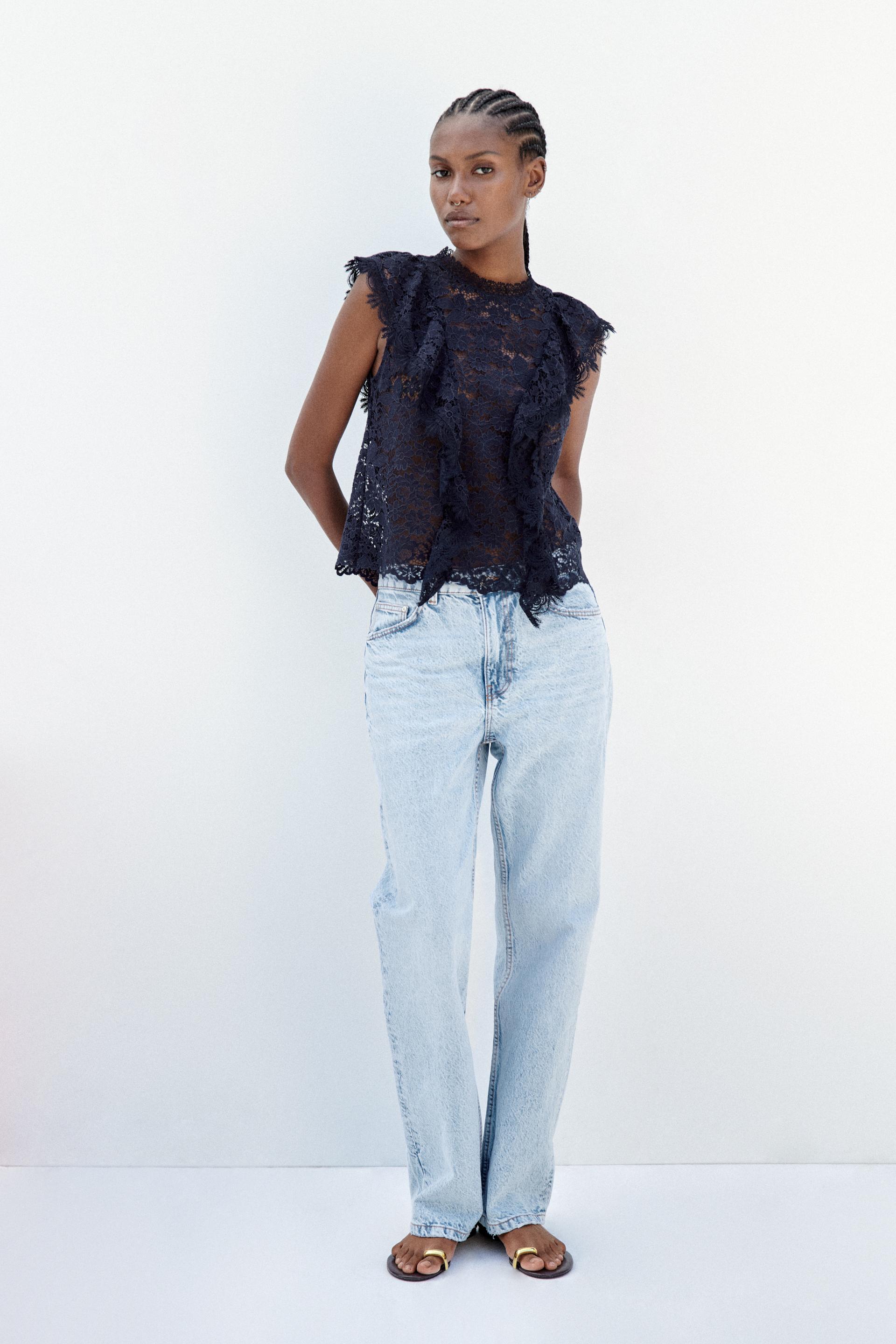 Zara blue tops Outlet