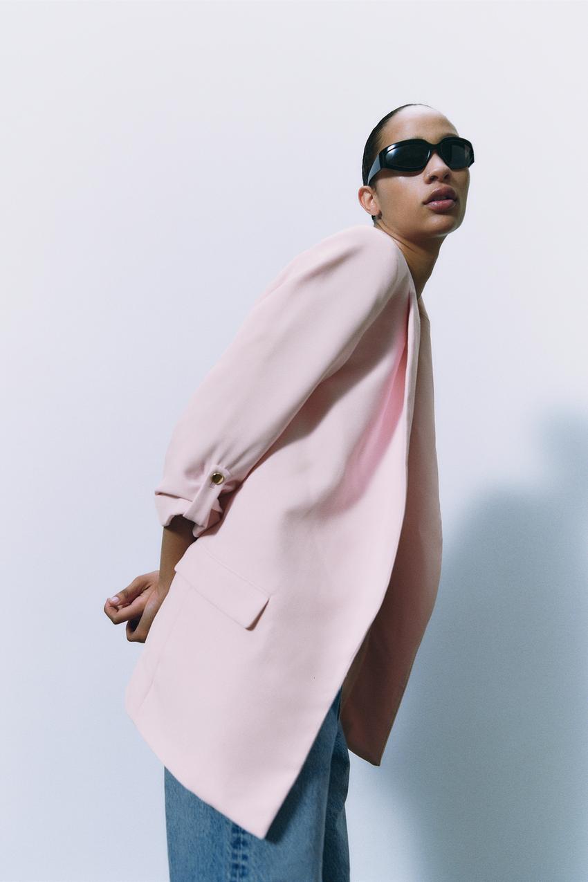 Pink blazer outfit zara Clearance