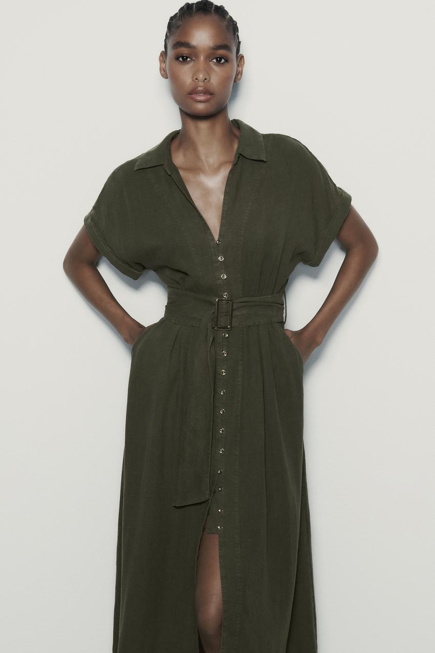Khaki zara dress Clearance