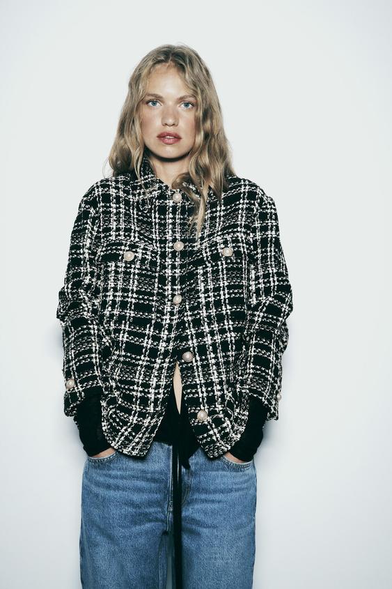 Black shacket women's zara Clearance