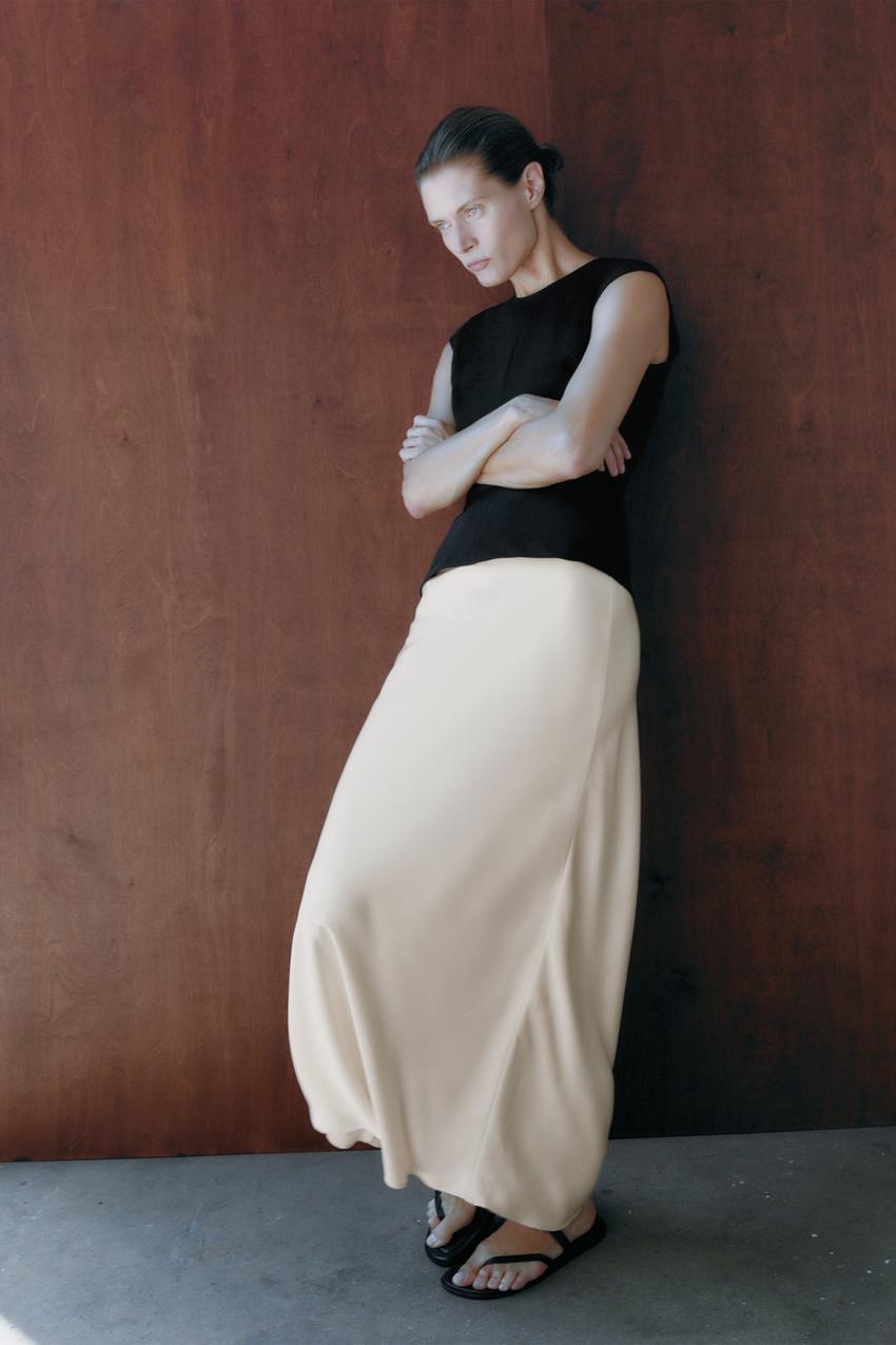 Zara white satin skirt Clearance