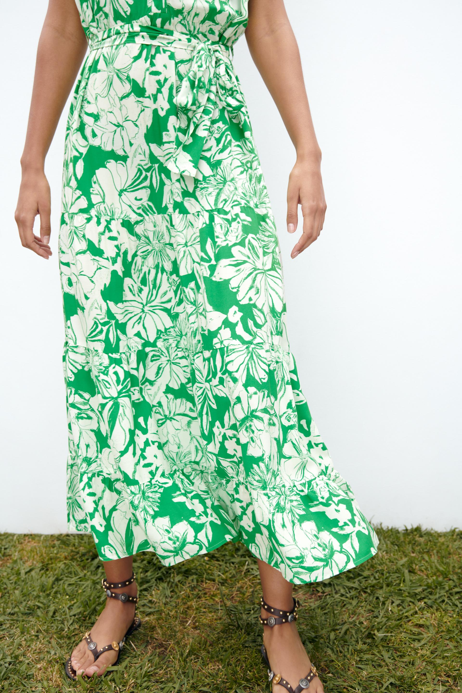 Zara green floral Clearance
