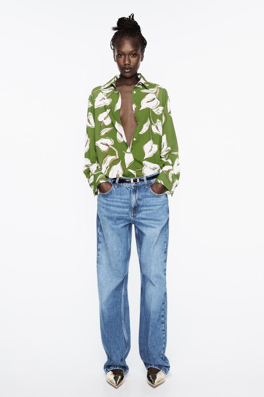 Zara green and white top Clearance