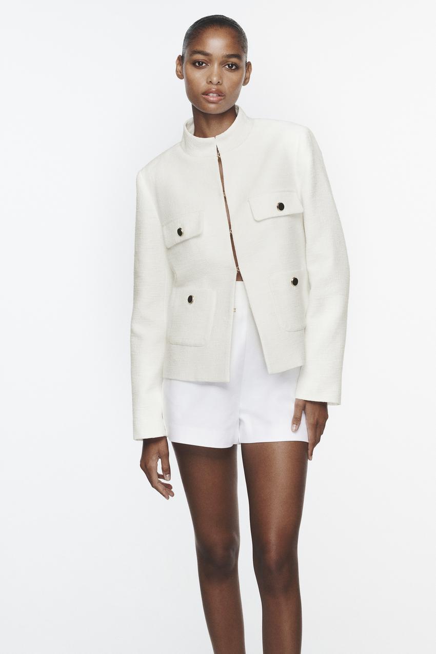 Blazer white zara Clearance
