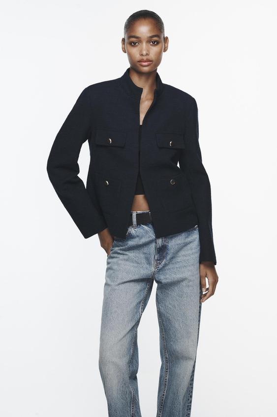 Zara womens navy blazer Clearance