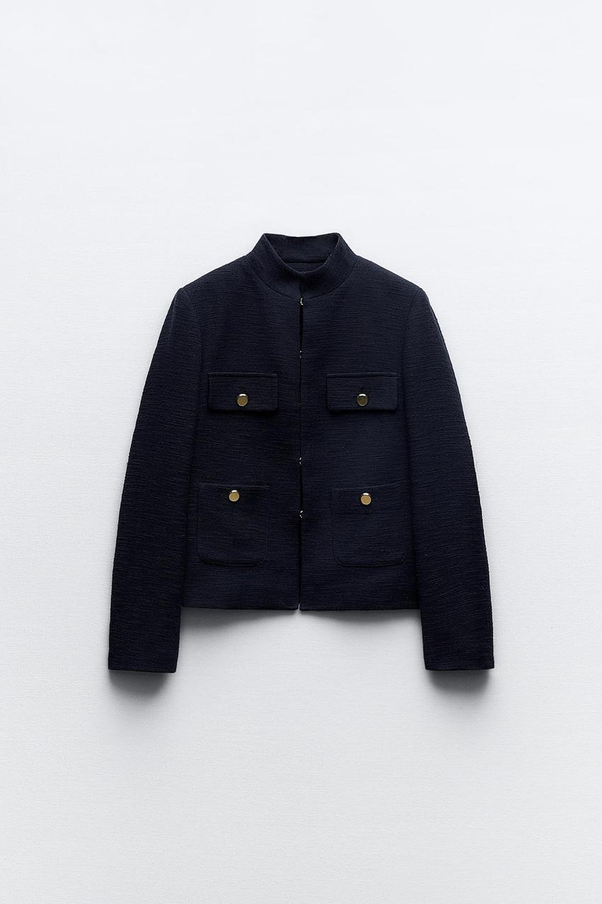 Navy jacket zara Clearance
