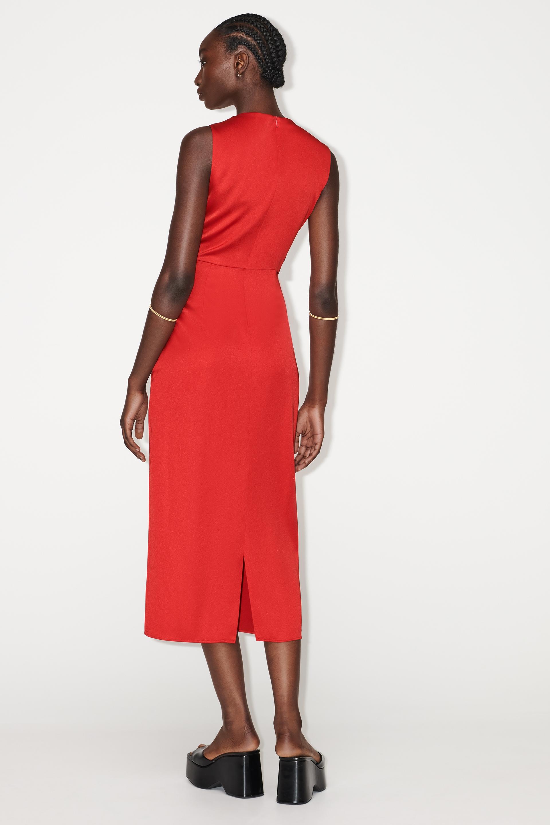 Zara satin dress red Clearance