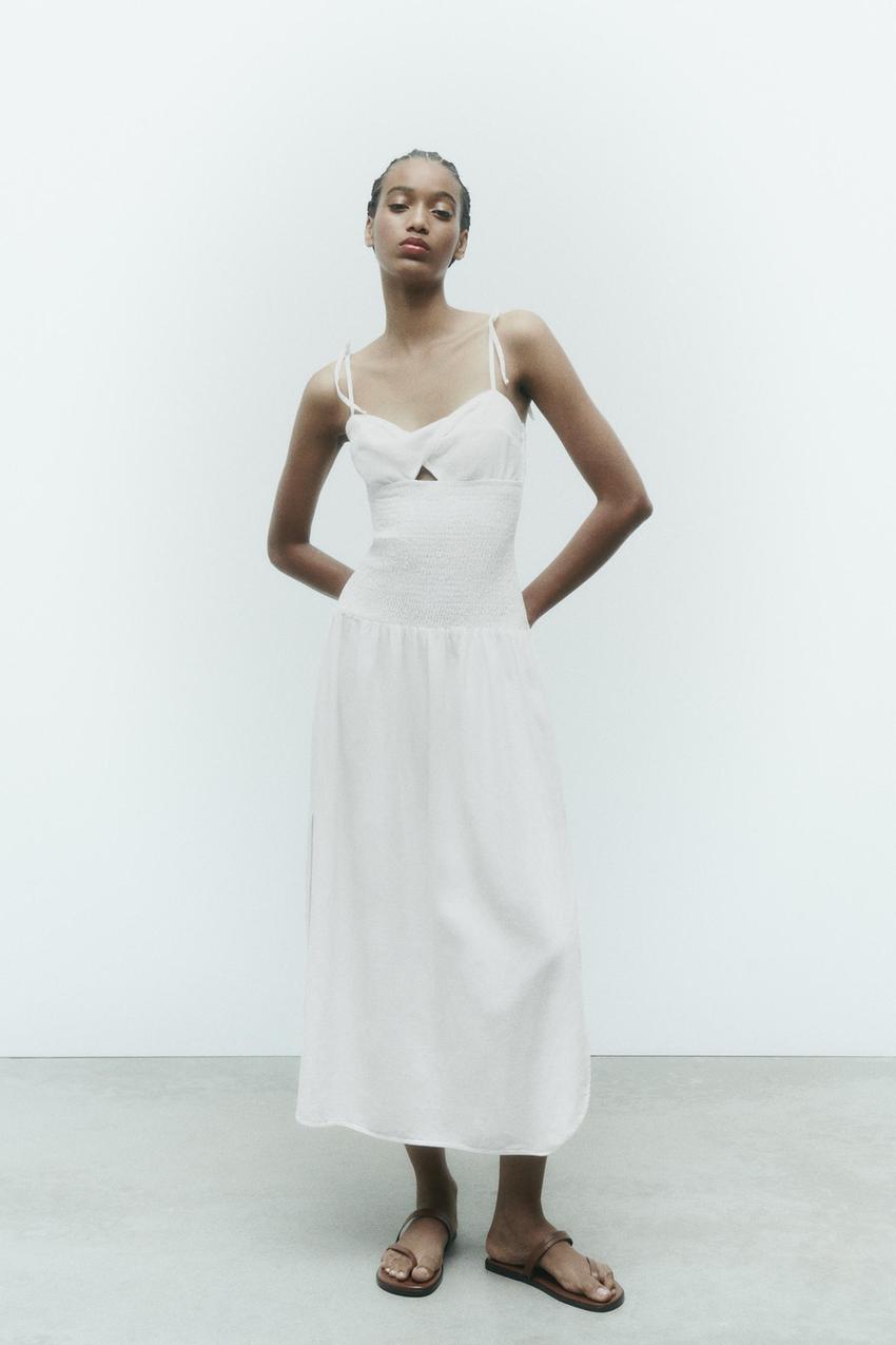 White linen zara dress Clearance