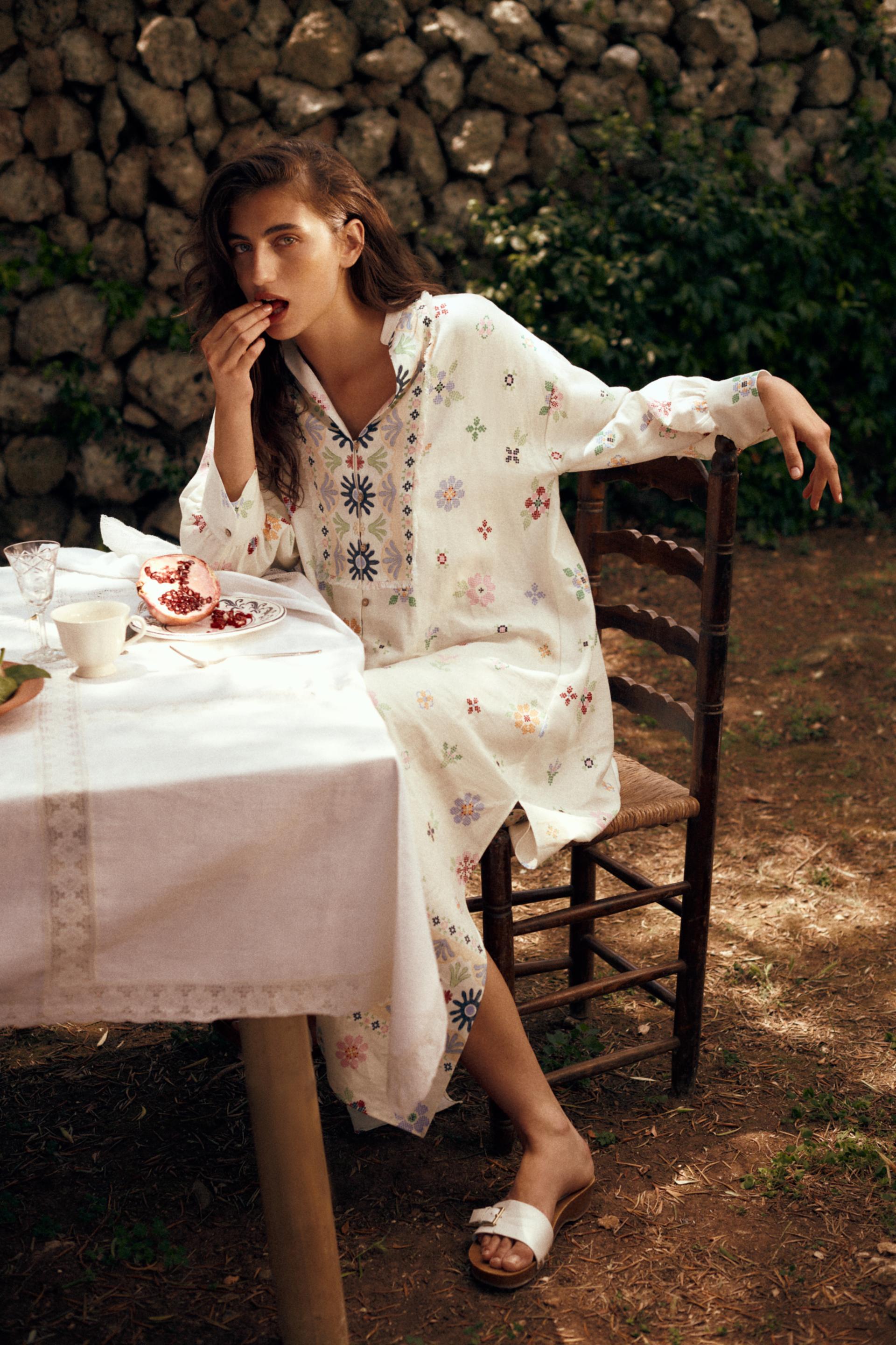 Zara two piece linen blend dress Clearance