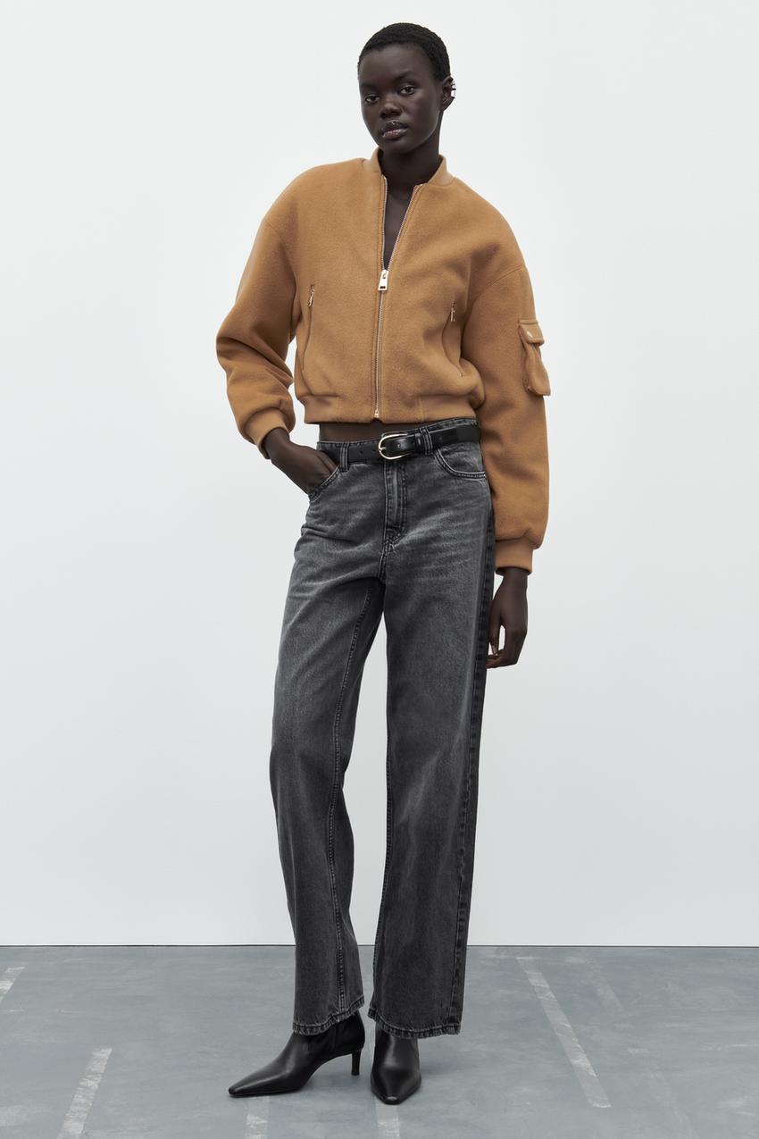 Brown bomber jacket zara Clearance