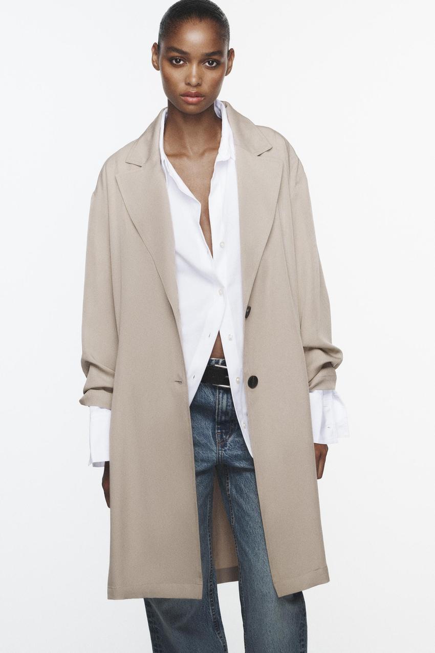 Zara beige long coat Clearance