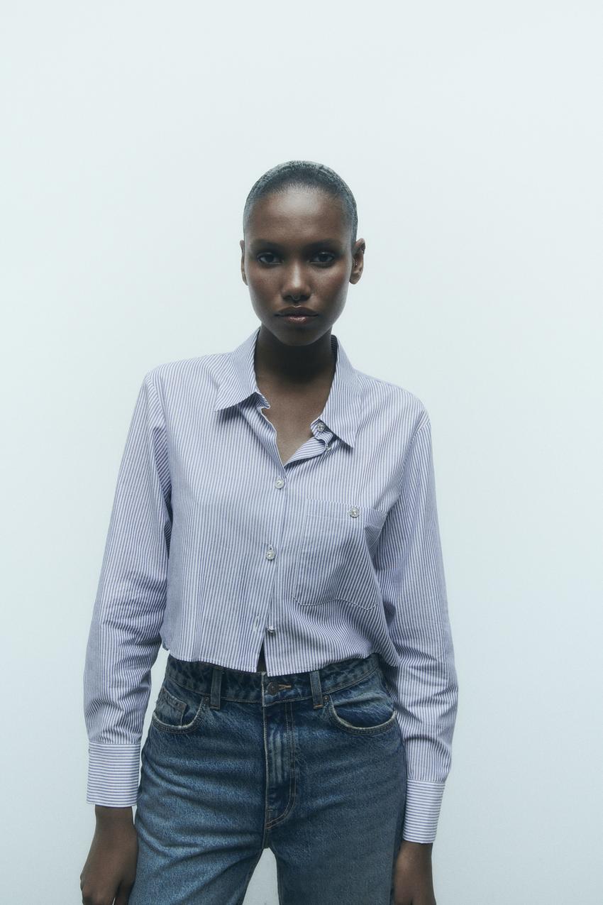 Zara blue button up Clearance