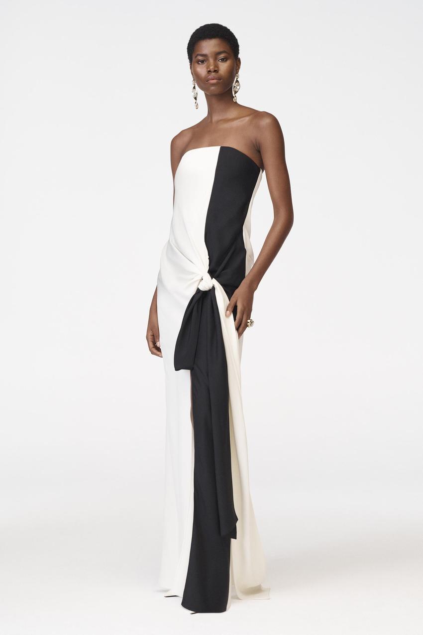 Zara black and white maxi dress Clearance