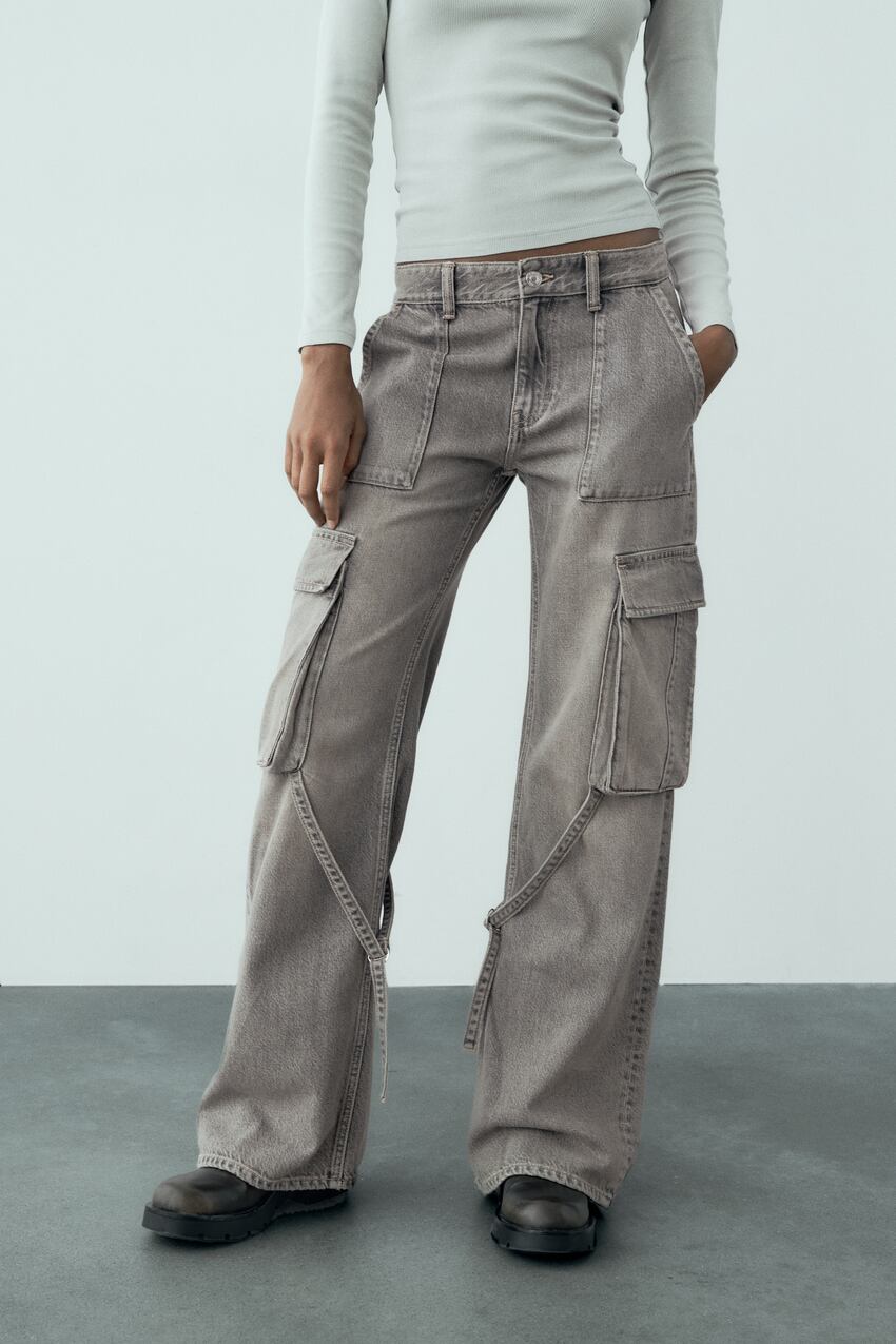 MID-RISE TRF CARGO JEANS - Anthracite grey | ZARA United States