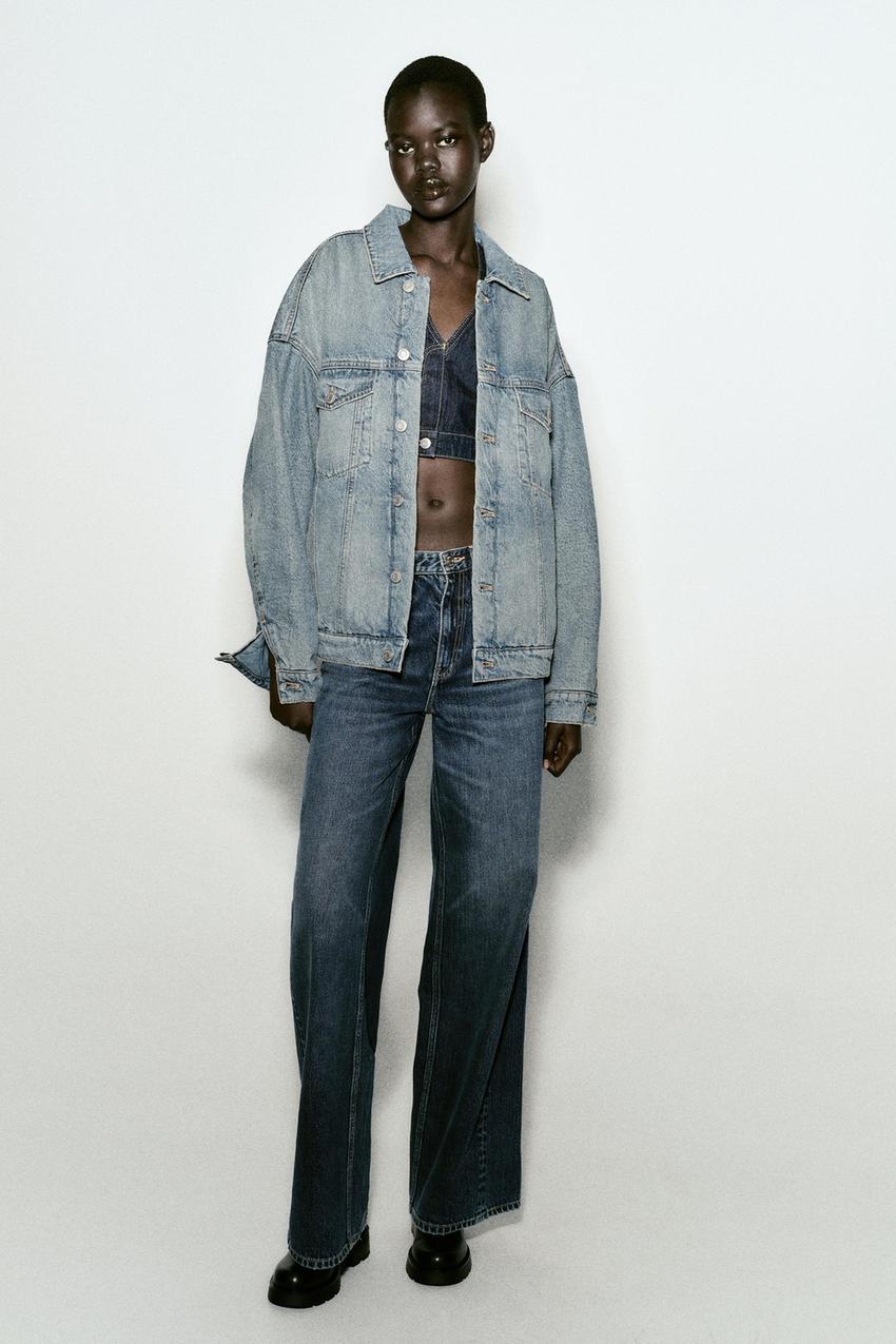 Jacket jeans long zara Clearance