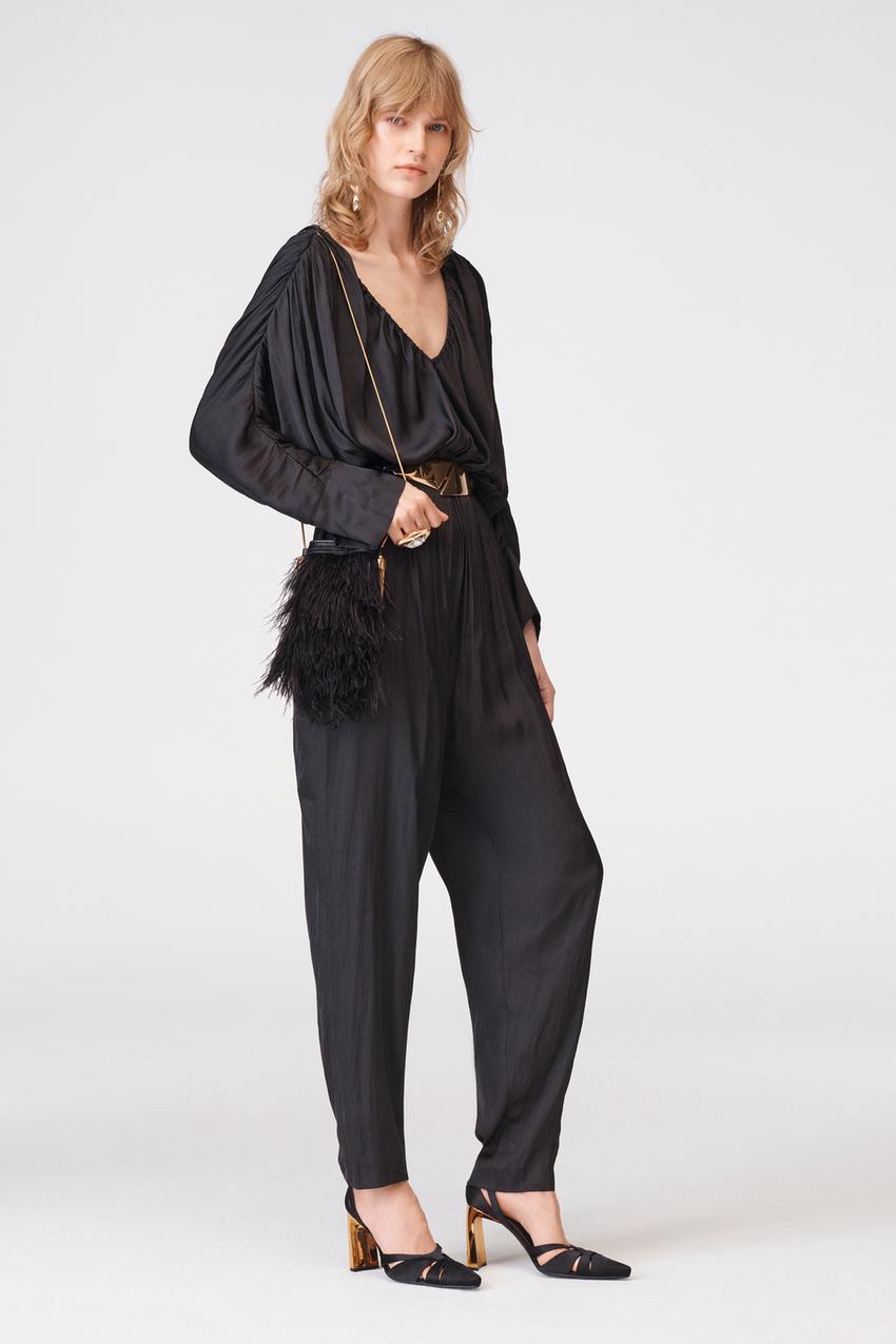 Zara jumpsuit long sleeve Clearance