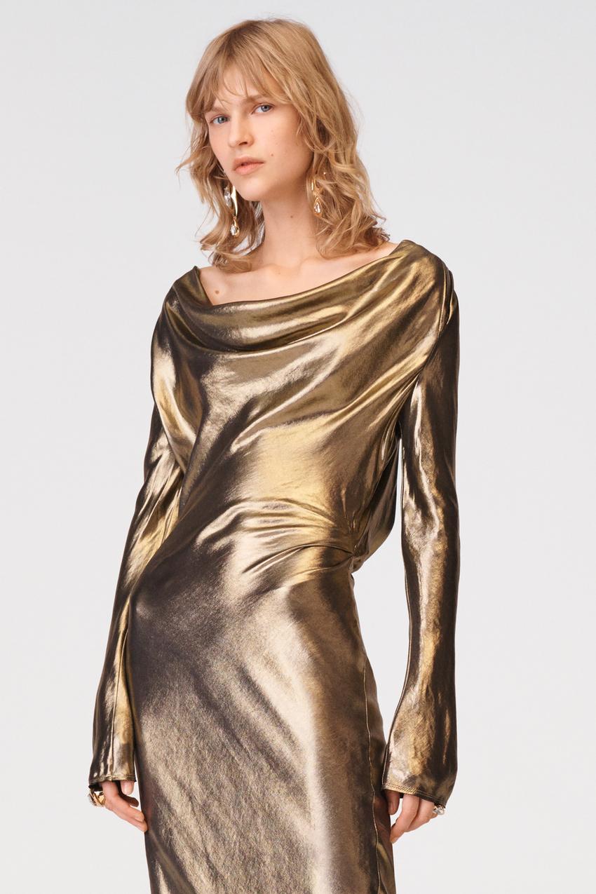 Zara limited edition dress with draped detail Clearance