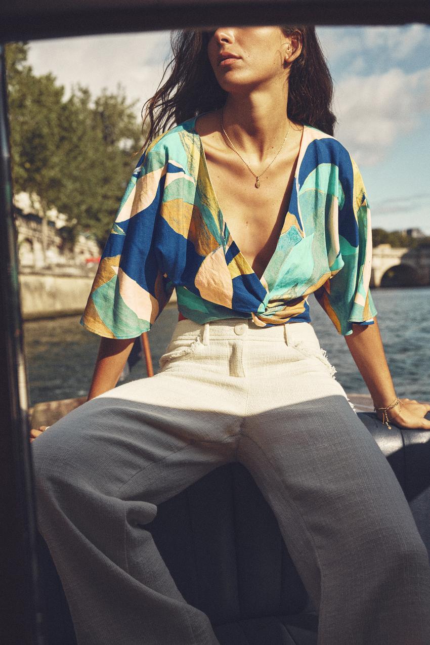 Zara multicolored crop top Clearance