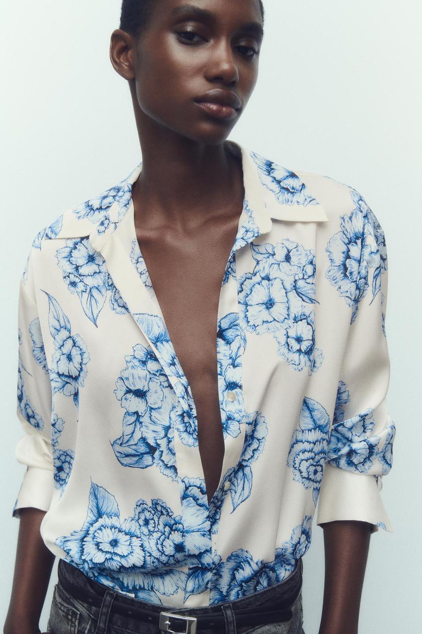 Zara white floral shirt Clearance