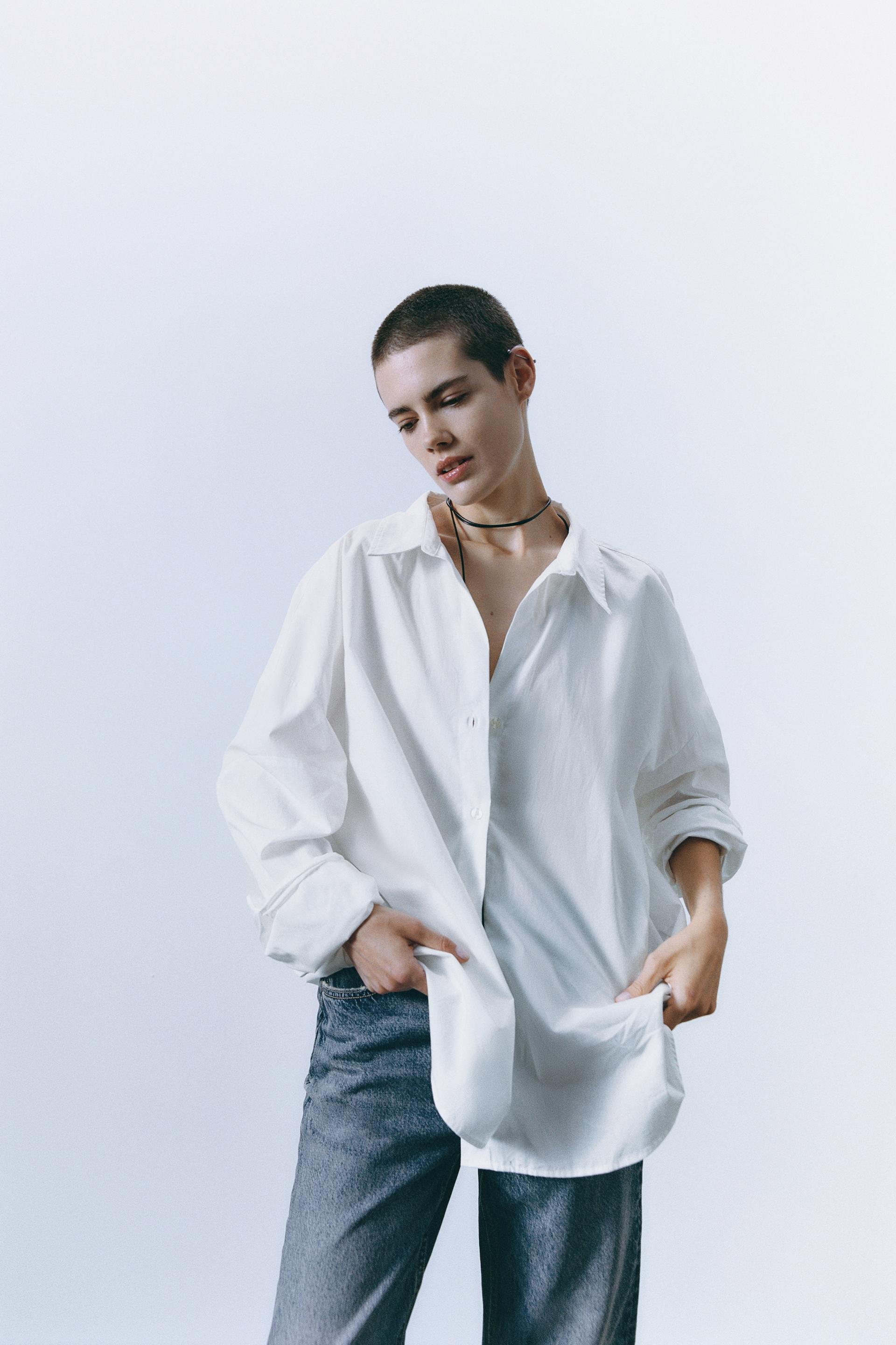 White long shirt zara Clearance