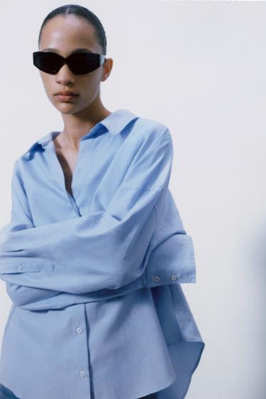 CAMISA BÀSICA ÒXFORD - Celeste de Zara