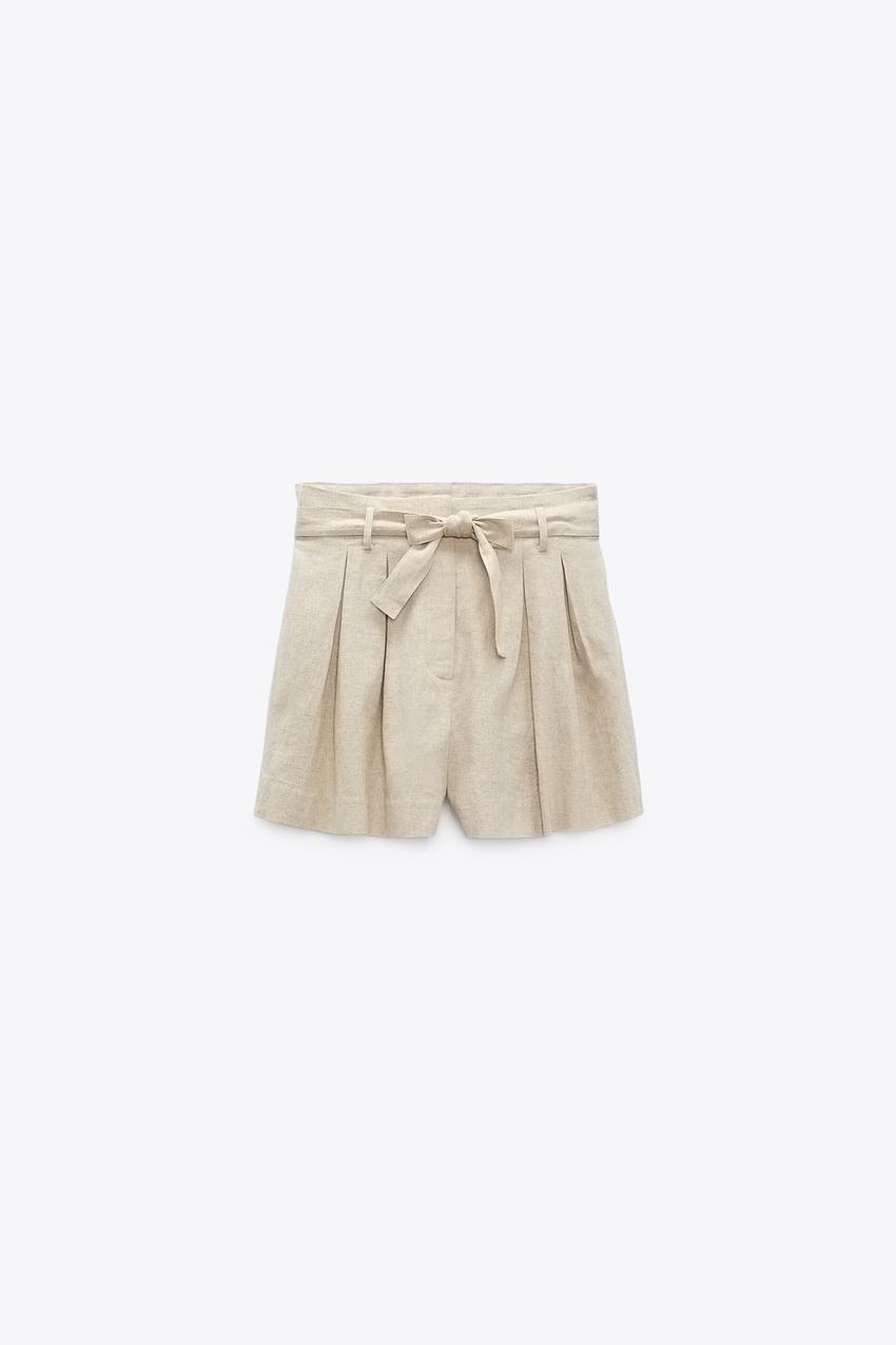 Zara belted bermuda shorts Clearance