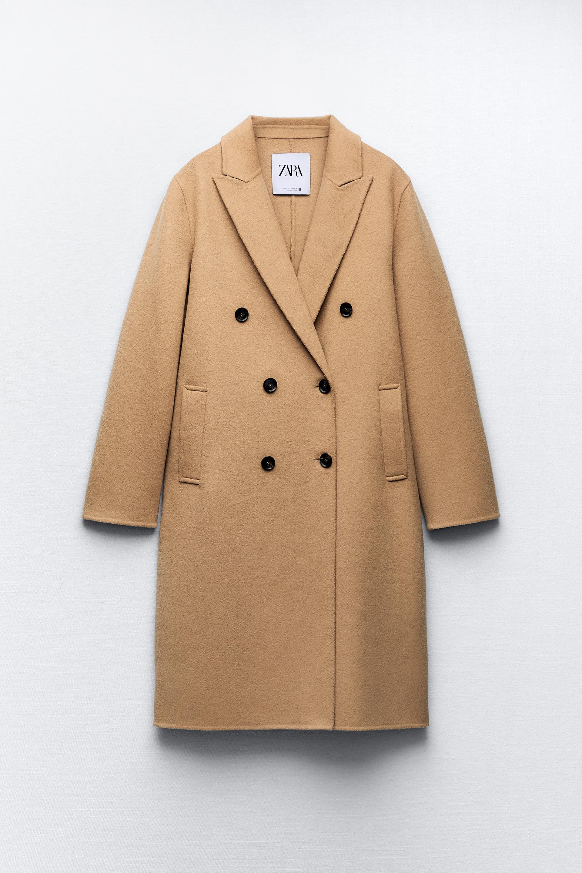 Zara camel coat double breasted Clearance