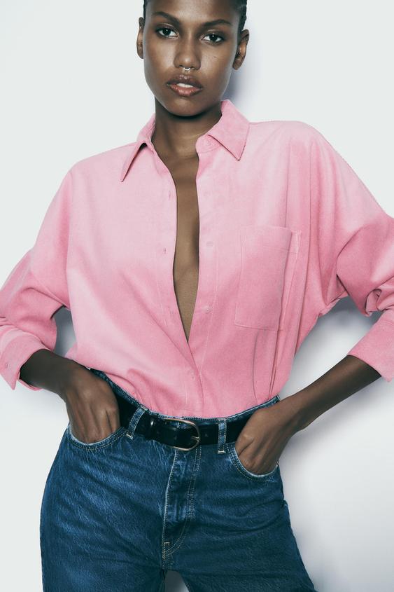 Pink zara button down Clearance