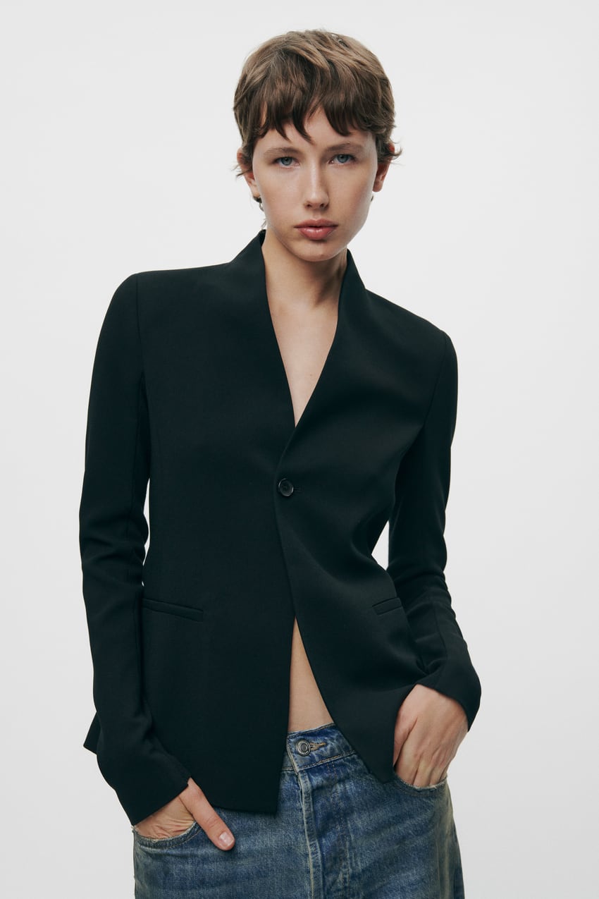 ZW COLLECTION BLAZER WITH BUTTON - Black