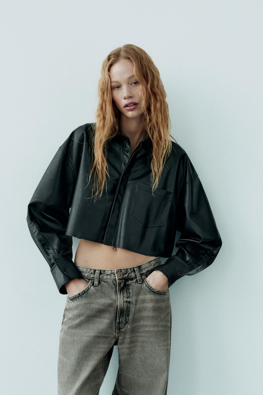 Zara faux leather top Clearance