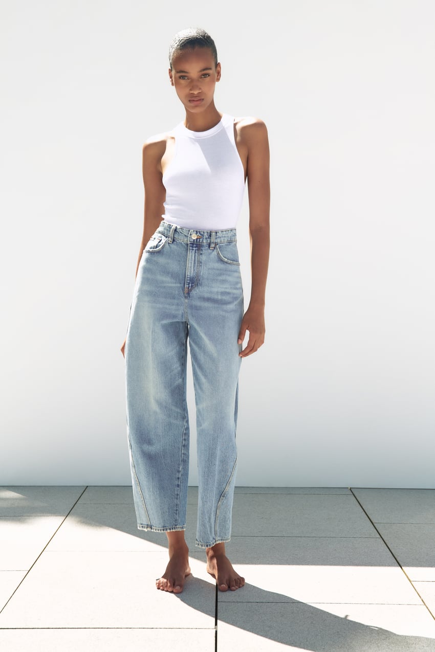 Zara TRF Mid-Rise Wide Leg Baggy Jeans 2023 Ss, Navy, EU 42 (No. 15) *Stock Confirmation Required