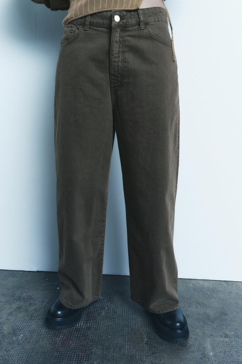Baggy bottom jeans zara Clearance