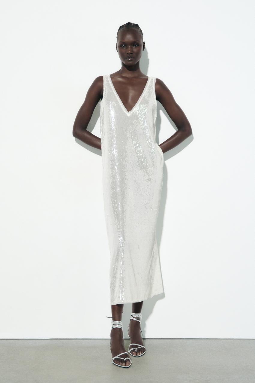 Zara white sparkle dress Outlet