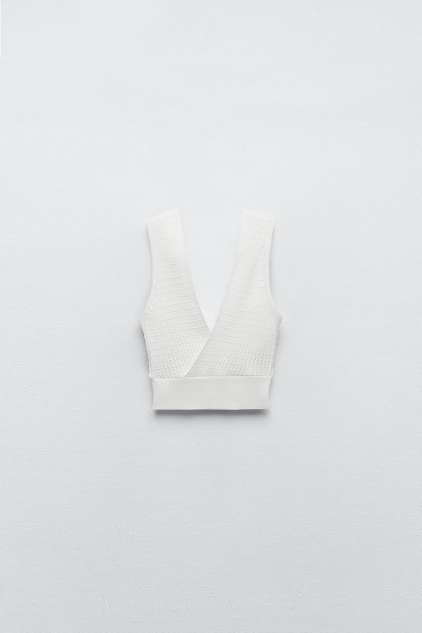 Crop top white zara Clearance
