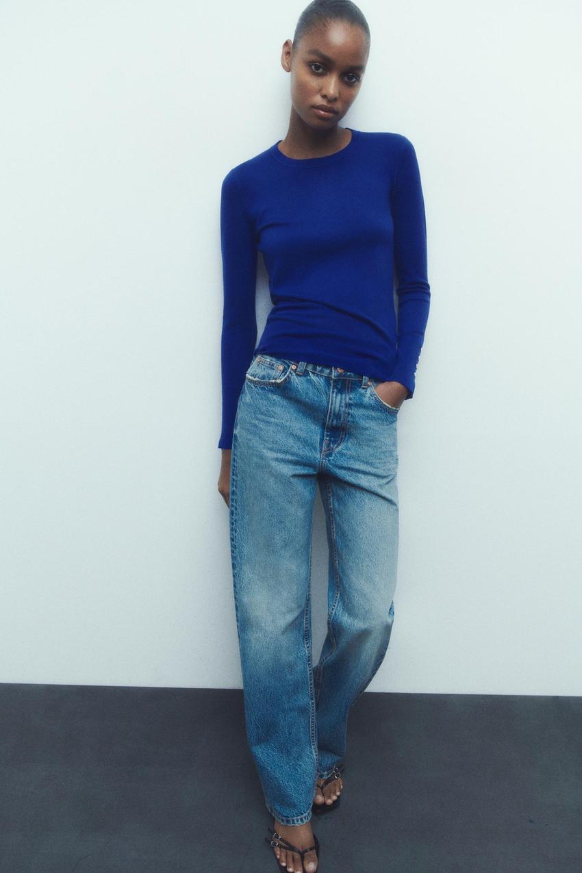 Zara blue jumper womens Clearance