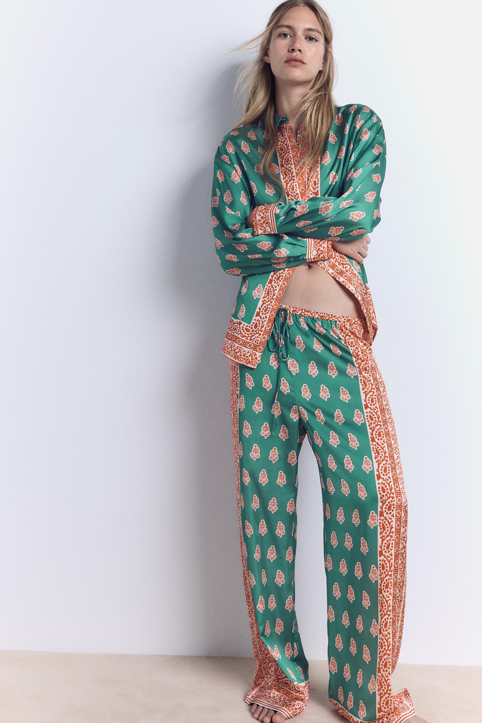 Printed wide leg pants zara Clearance