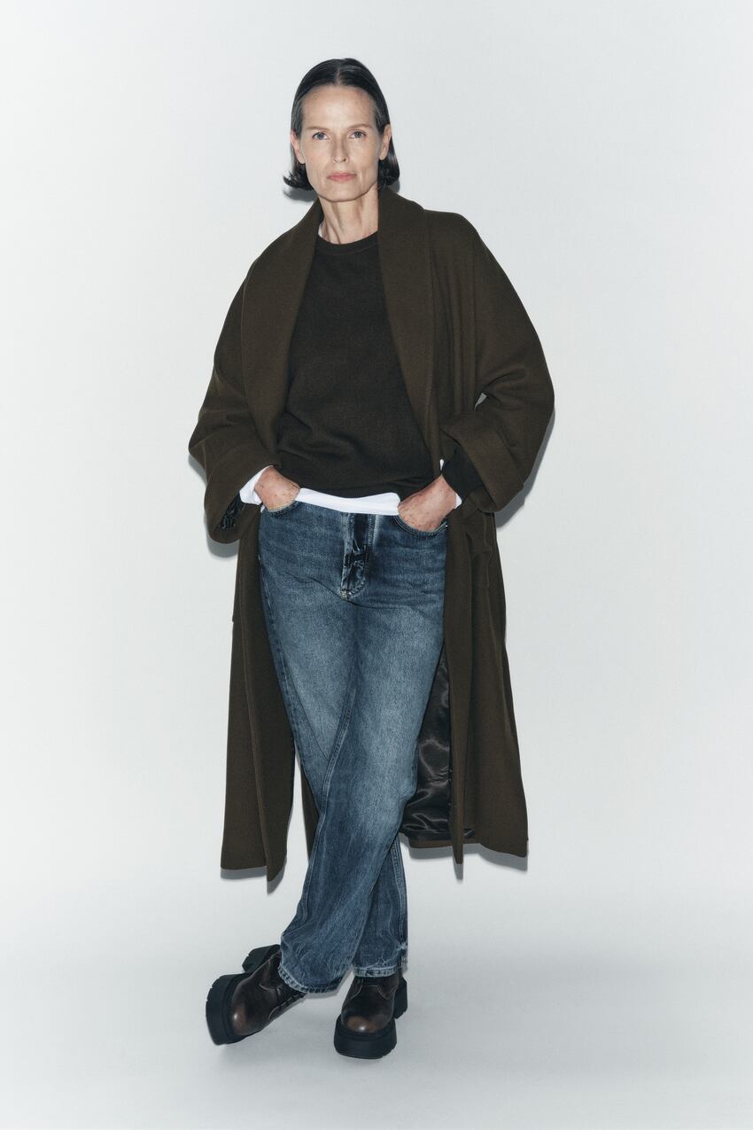 Zara VENTED MANTECO WOOL COAT ZW COLLECTION - Khaki - Image 0