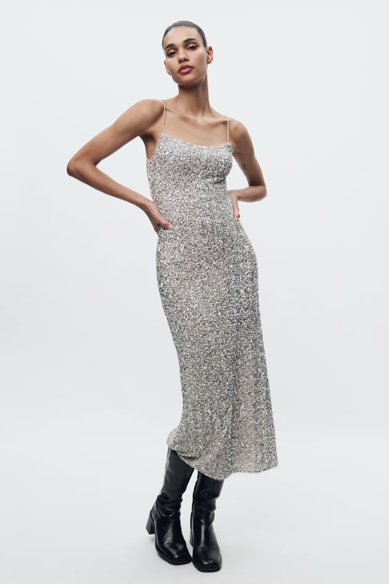 ZW COLLECTION SEQUINNED SLIP DRESS