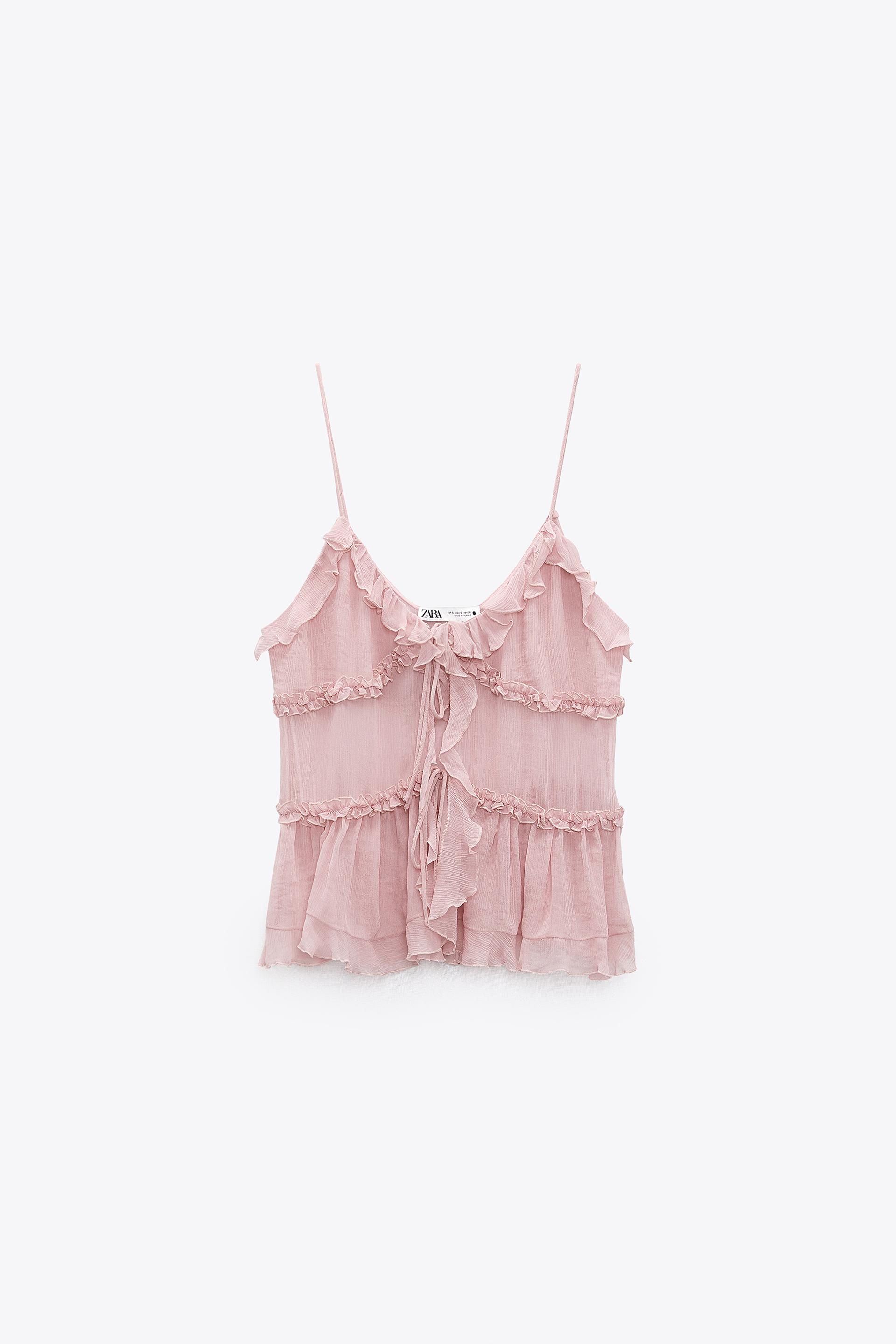 Zara top with frills Outlet