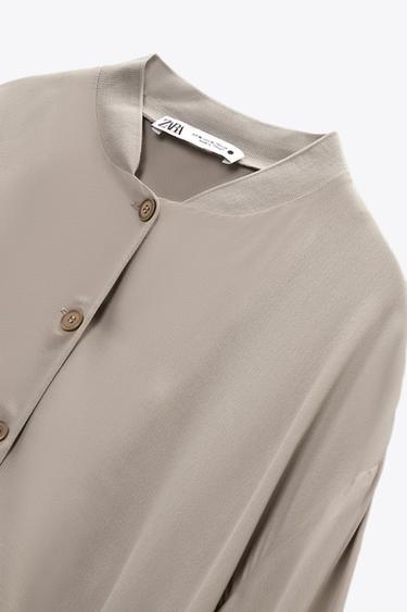 KURZE FLIESSENDE PILOTENJACKE - Perlgrau von Zara - Bild 7