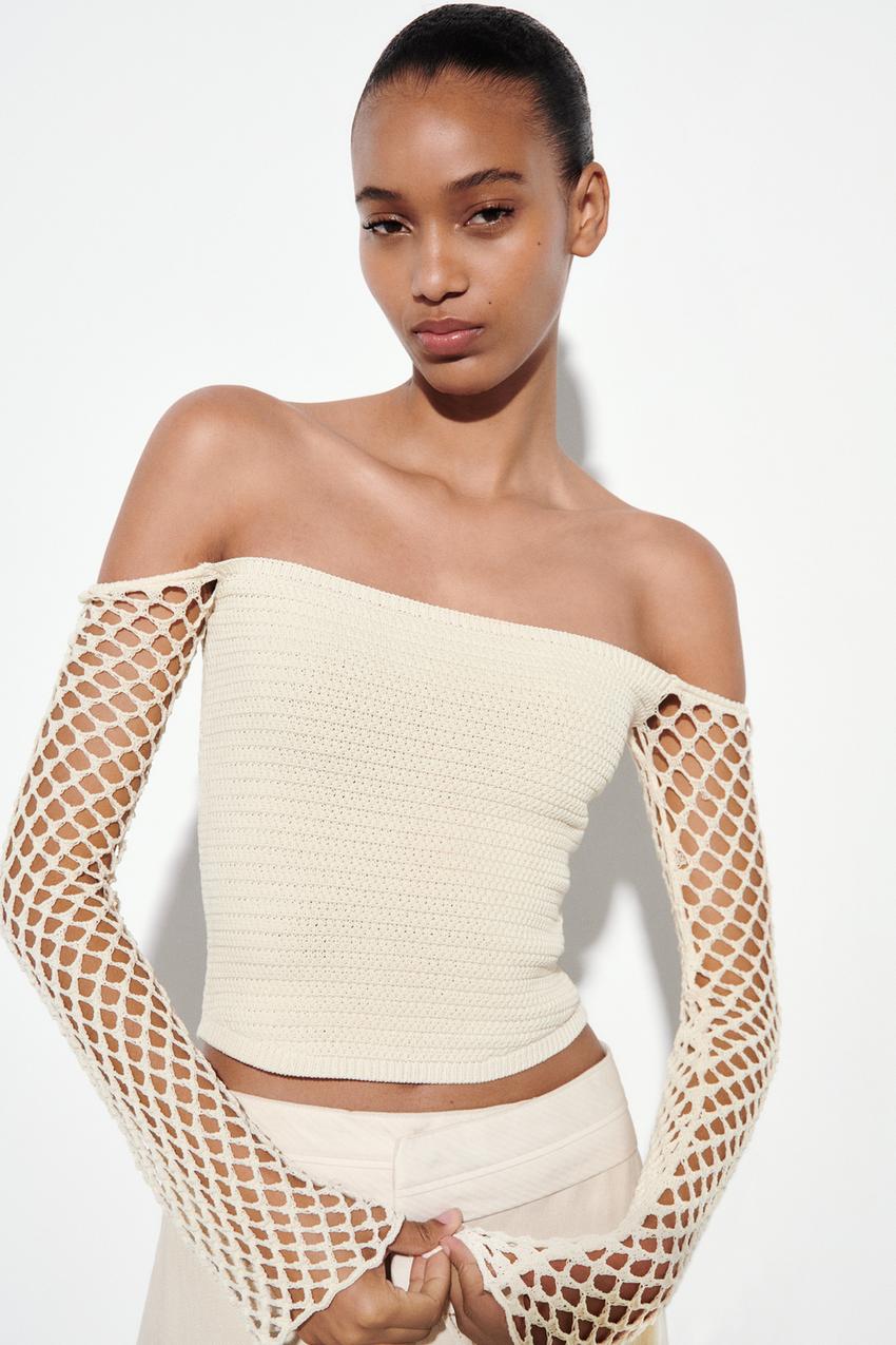 Zara knit off shoulder top Outlet