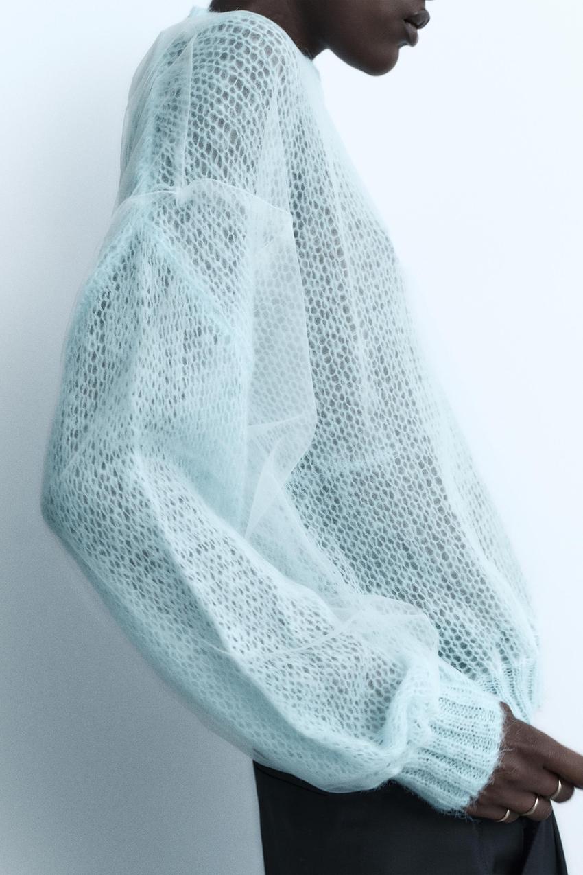 Zara pale blue jumper Clearance